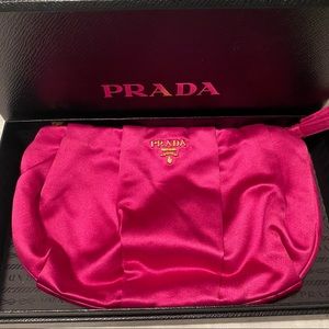 Prada Wristlet - Satin Fuchsia Pink - Like New Condition